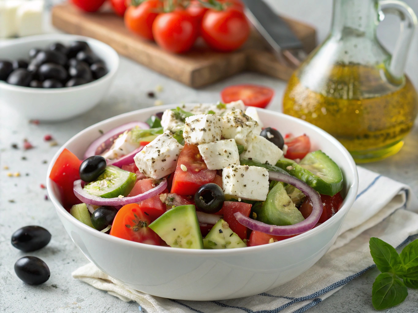 Grekisk sallad med fetaost och oliver